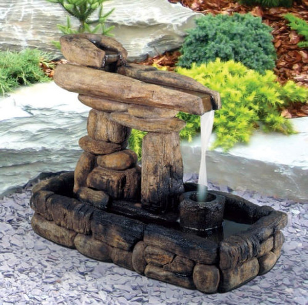 Inukshuk Guide Cement Fountain Garden Stone Decorative Art